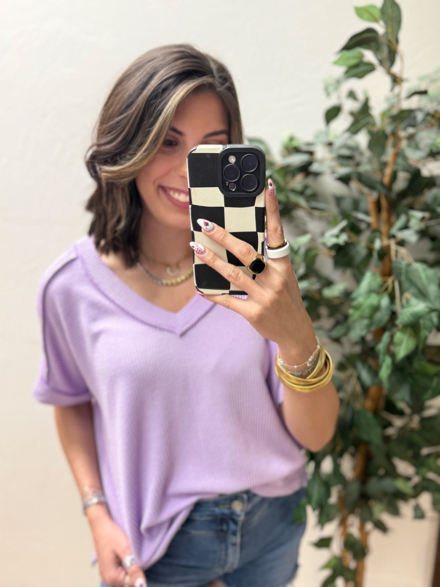The Roxie Corded Top - Lavender