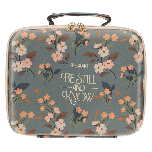 Bible Organizer Hardcover Green Floral Be Still Psalm 46:10