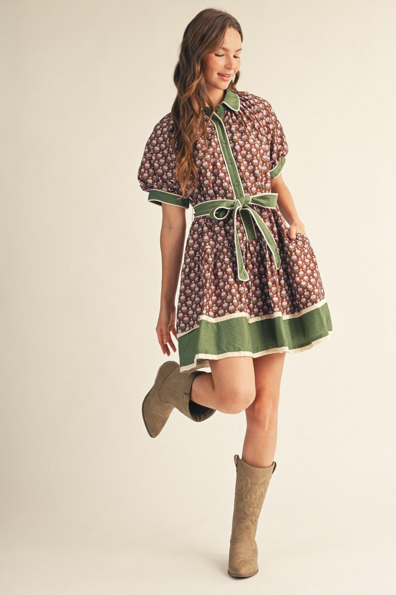 The Misha Waist Tie Floral Lovely Dress