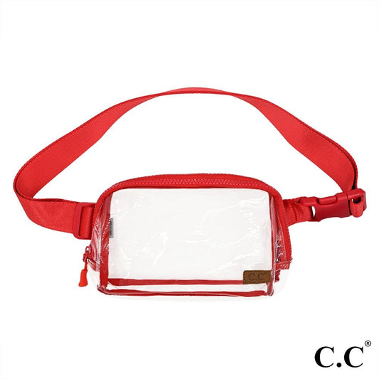 The CC Clear Belt Bag - Red