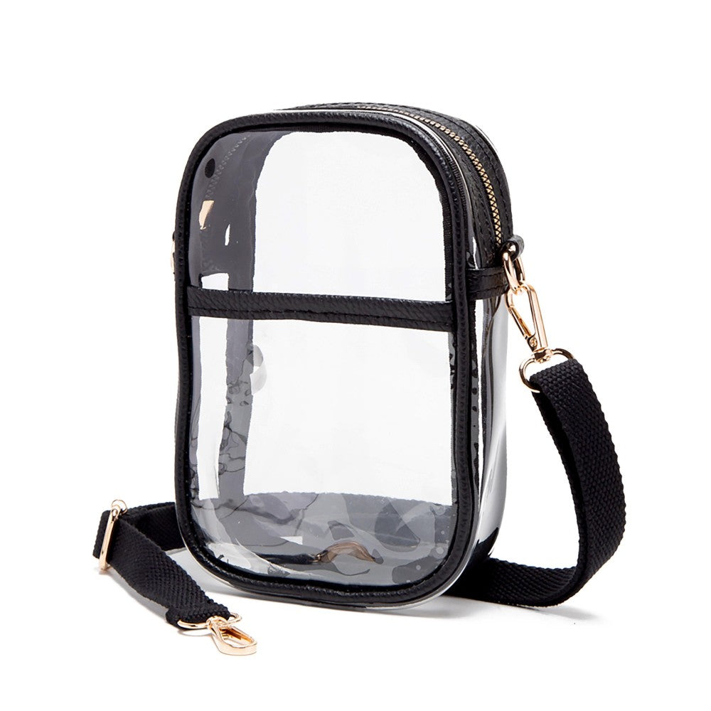 The Lizzy Clear Crossbody Bag - Black