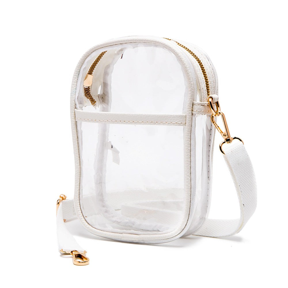 The Lizzy Clear Crossbody Bag - White