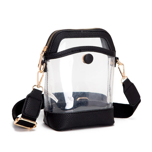 The Mara Clear Crossbody Bag - Black