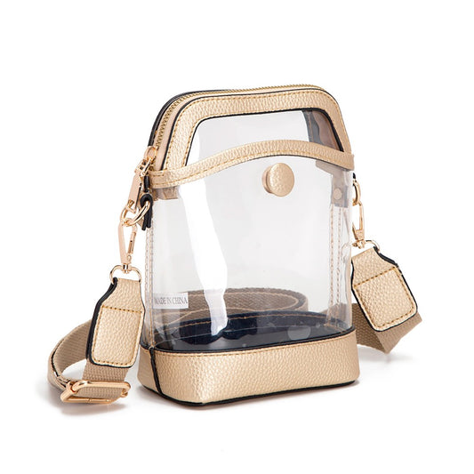 The Mara Clear Crossbody Bag - Gold
