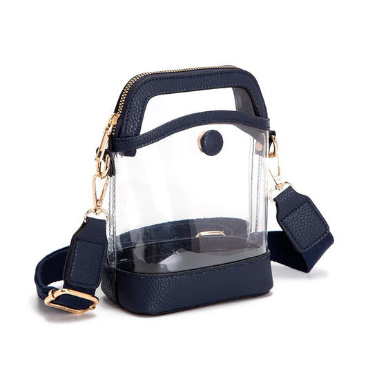 The Mara Clear Crossbody Bag - Navy