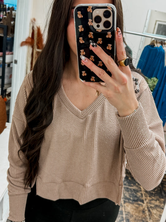 Simply Southern - Corded Knit Sweater - Umber