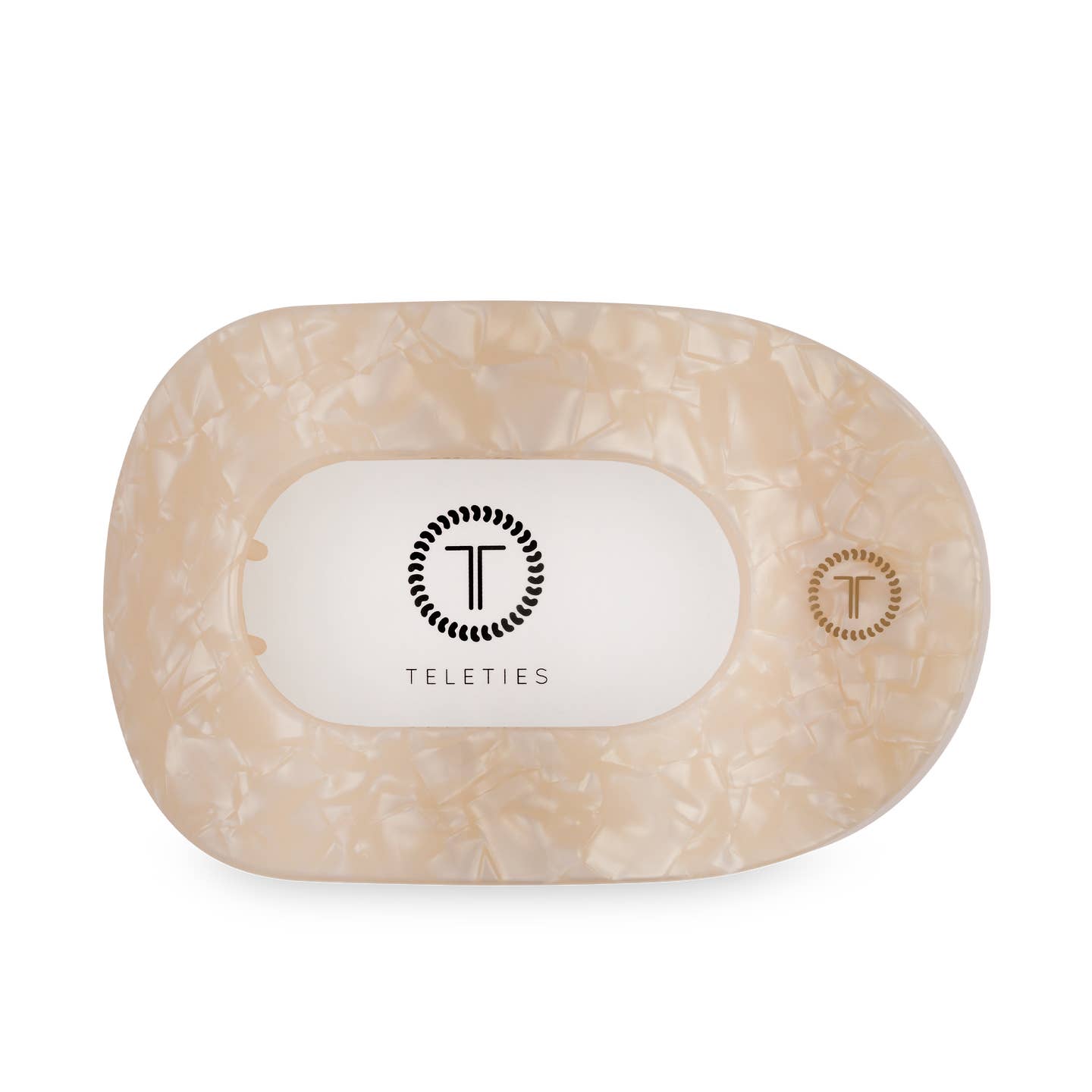 TELETIES - Large Flat Round Hair Clip - Soft Surf