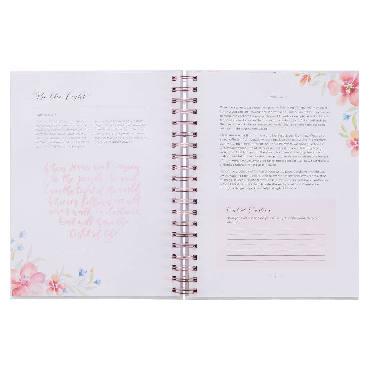Prompted Hardcover Wirebound Prayer Journal White for Women