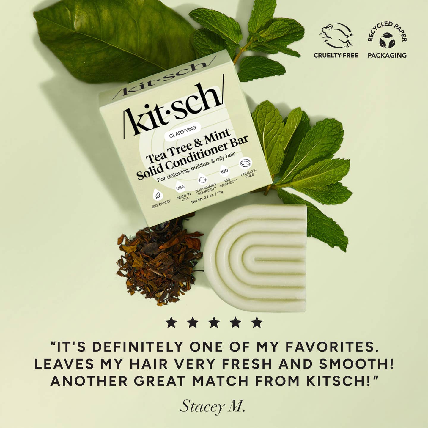 KITSCH - Tea Tree & Mint Clarifying Shampoo & Conditioner Bar Combo