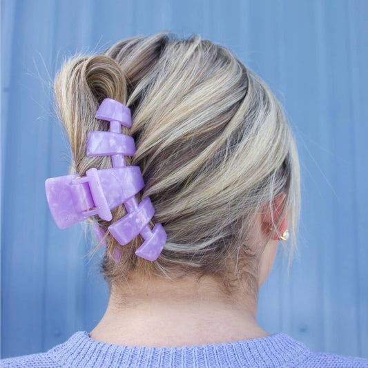 TELETIES - Classic Large Hair Clip - Lavender Mist
