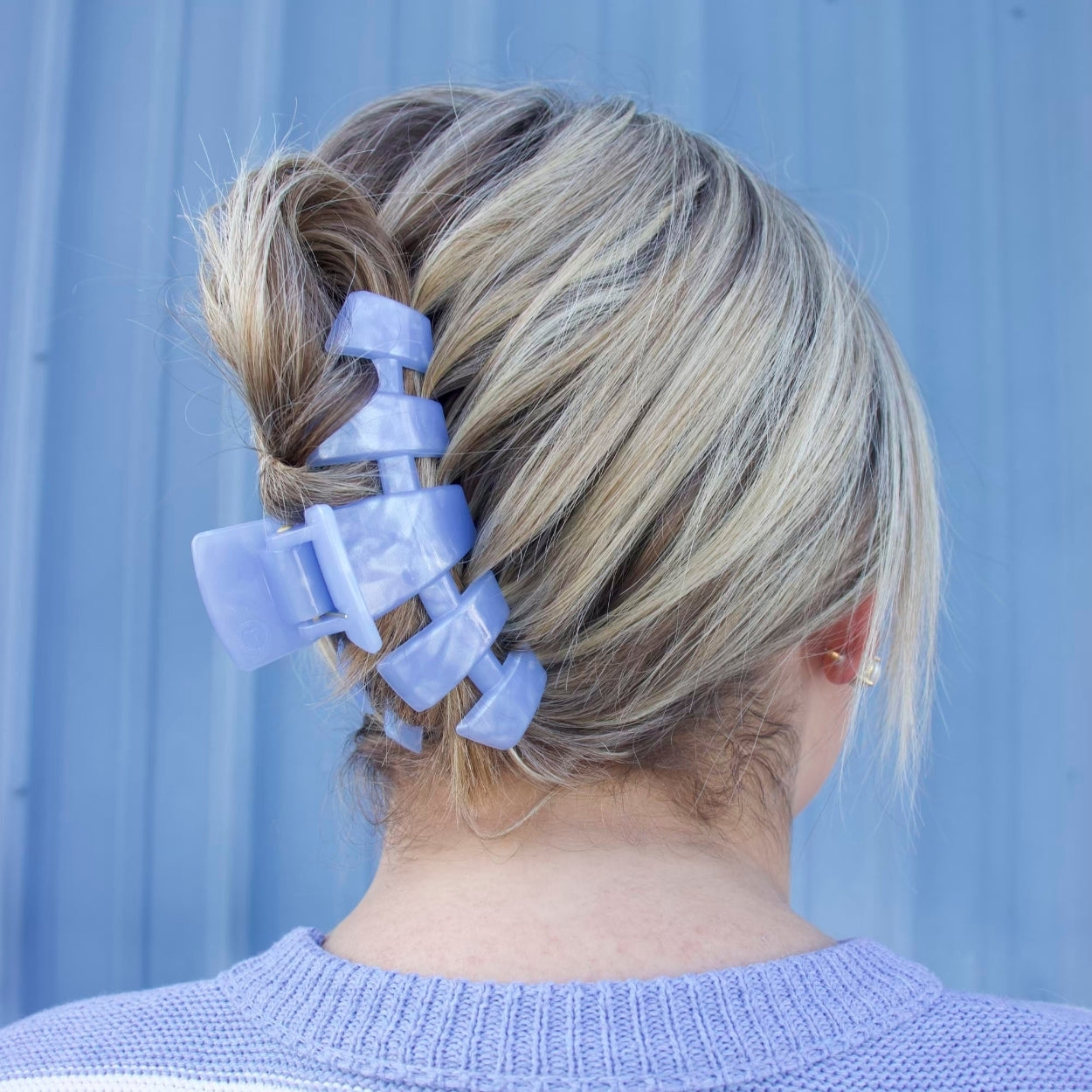 TELETIES - Classic Large Hair Clip - Blue Lagoon