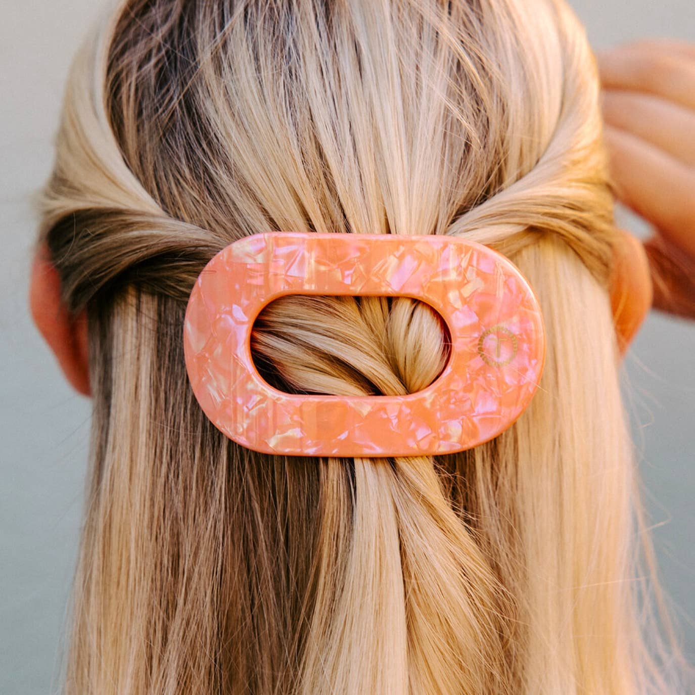 TELETIES - Medium Flat Round Clip - Dreamsicle