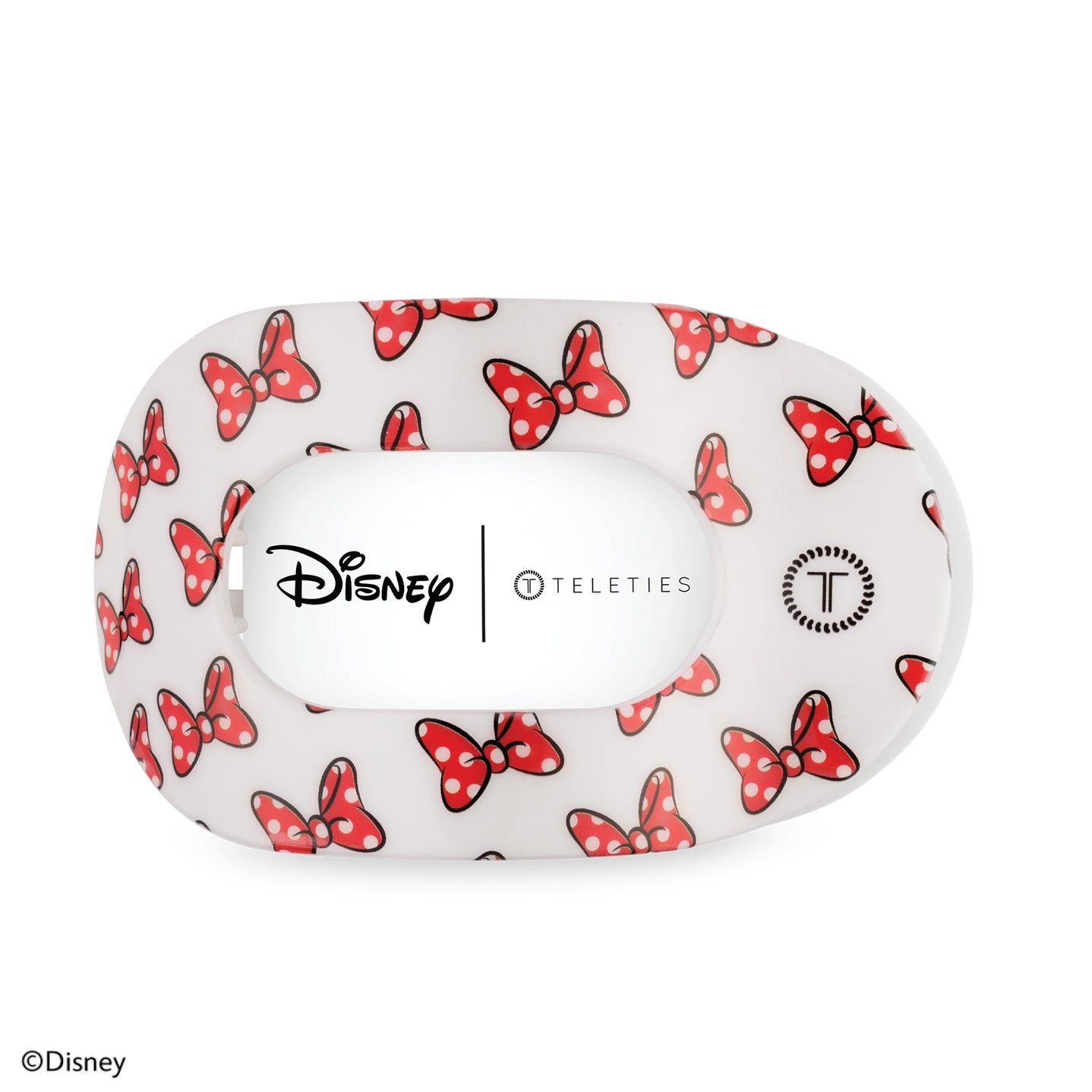 TELETIES - Large Flat Round Hair Clip - Minnie Mouse Loves Her Bows!