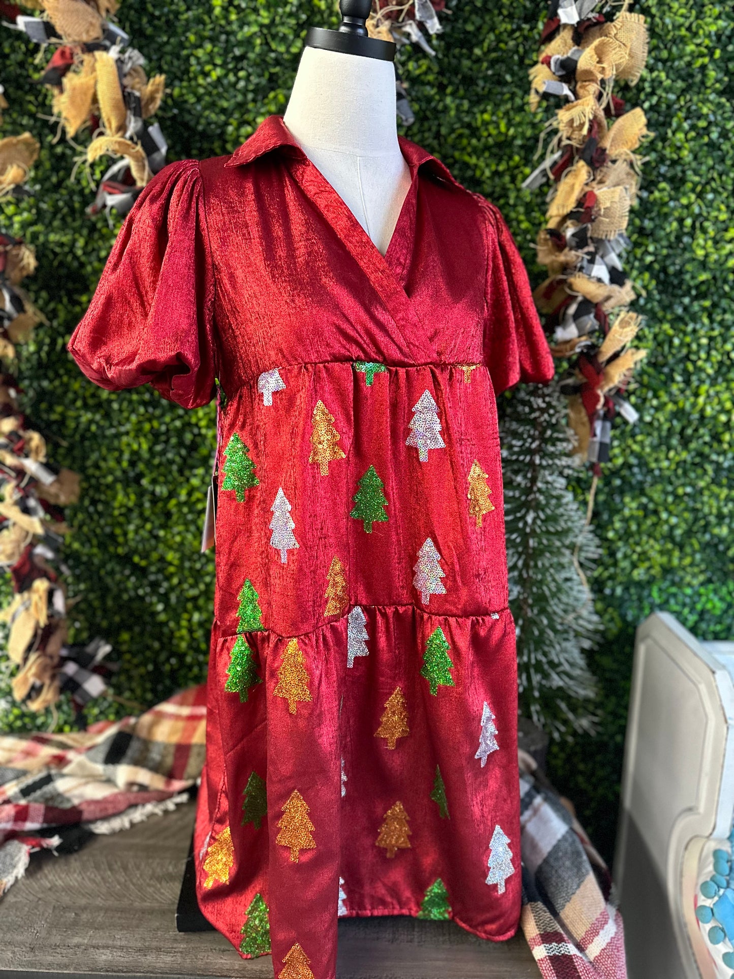 Simply Southern - Tiered Sparkle Dress - Christmas Tree