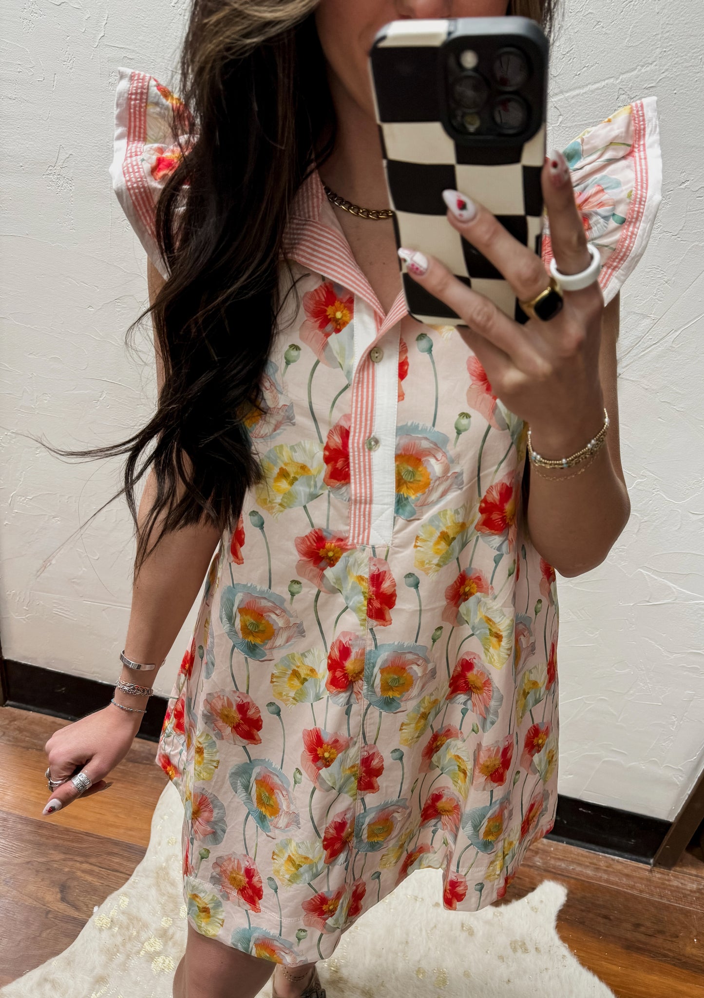 The Poppy Ruffled Cap Sleeve Floral Dress