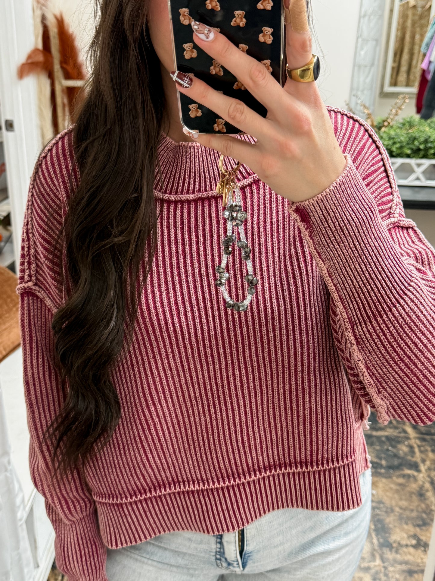 The Jolene Sweater - Cabernet