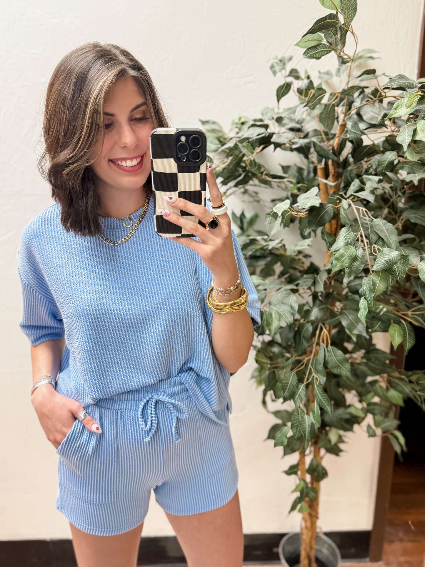 The Everleigh Corded Set - Cornflower Blue