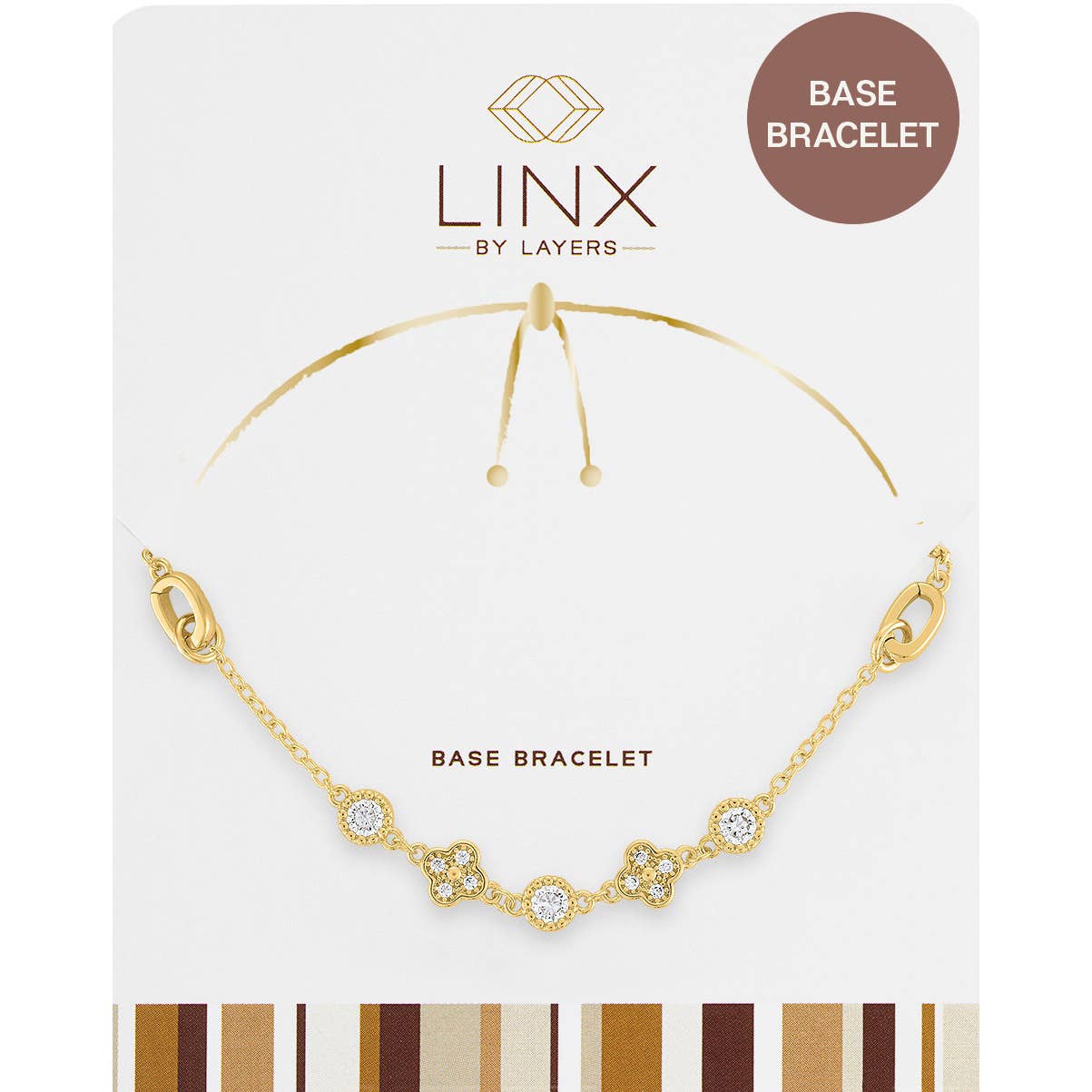 LINX - Base Bracelet - Gold Clover & Cz