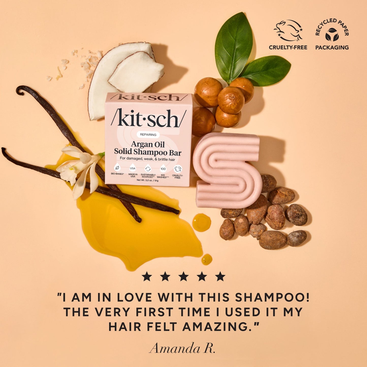 KITSCH - Repairing Argan Oil Shampoo & Conditioner Bar Combo