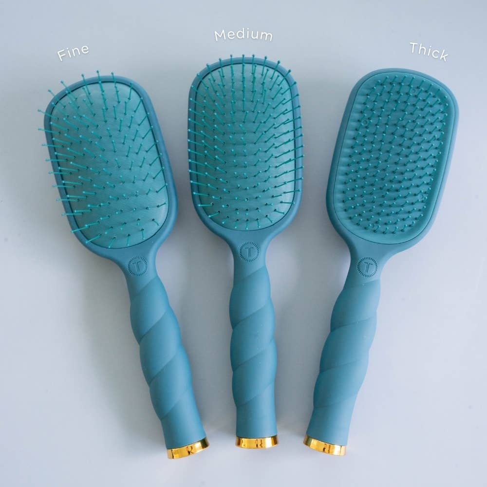 TELETIES - Detangler Hair Brush for Thick Hair - Teal With It