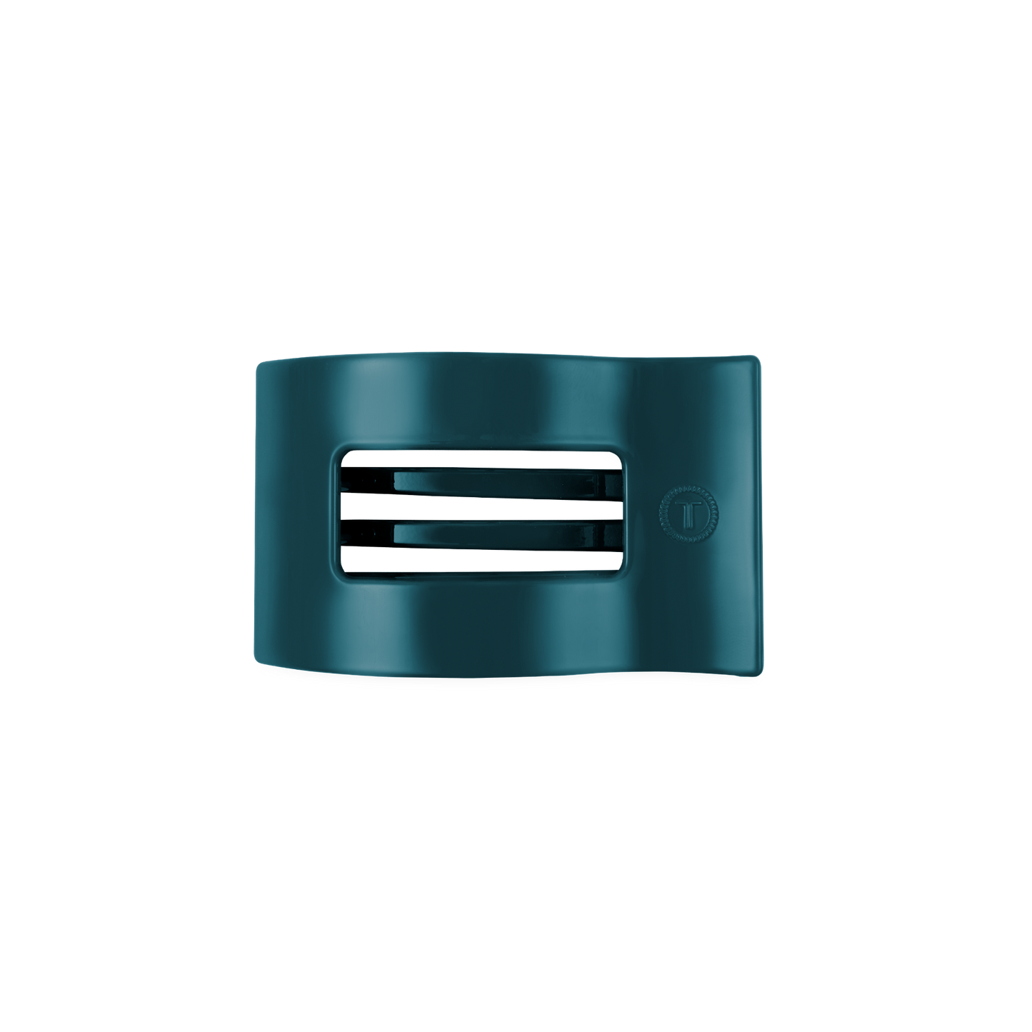TELETIES - Small Flat Rectangle Hair Clip - Teal With It
