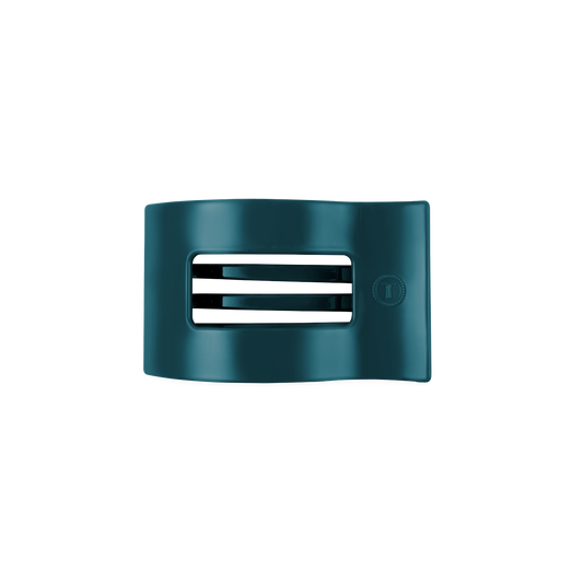 TELETIES - Small Flat Rectangle Hair Clip - Teal With It