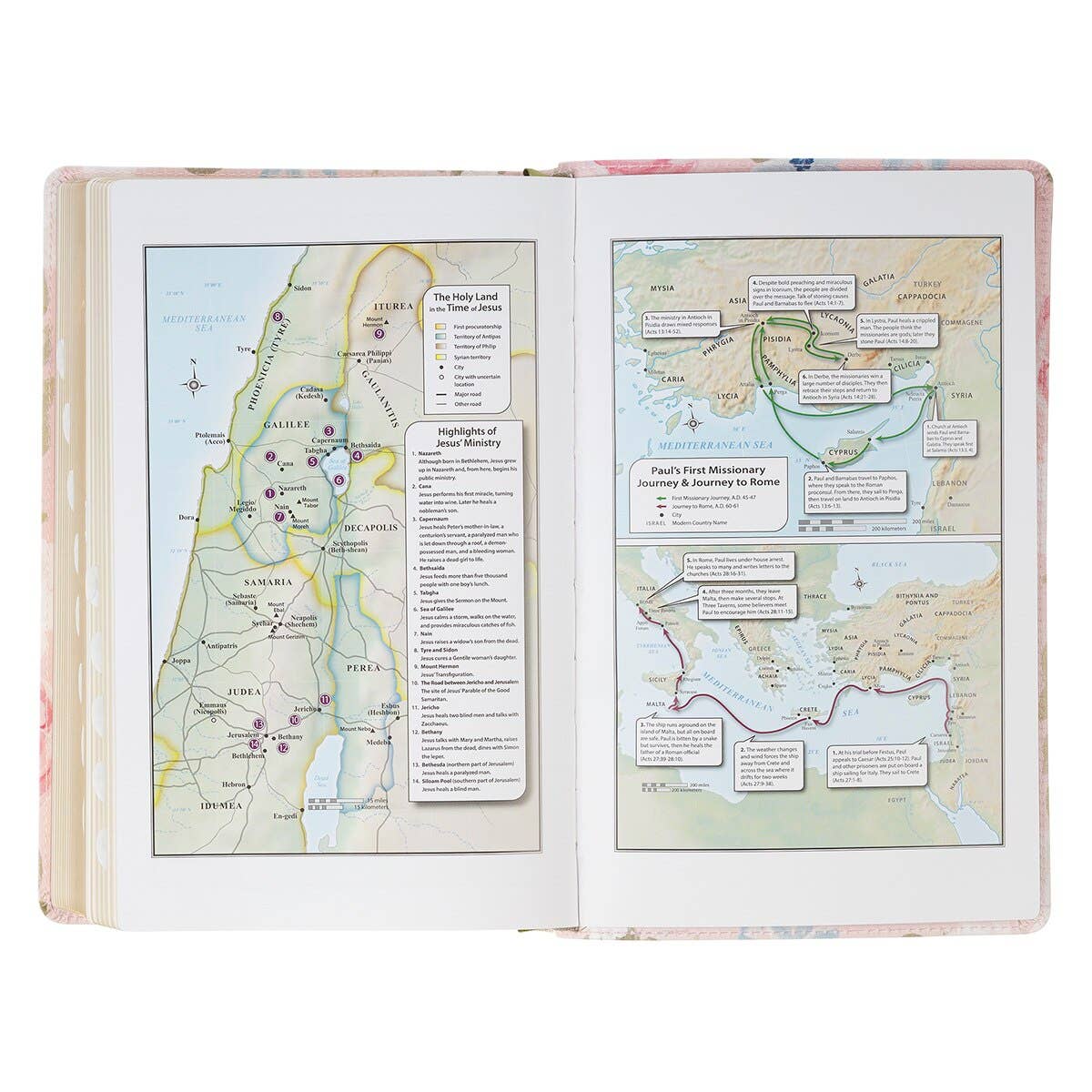 KJV Bible Giant Print in Floral Print Faux Leather