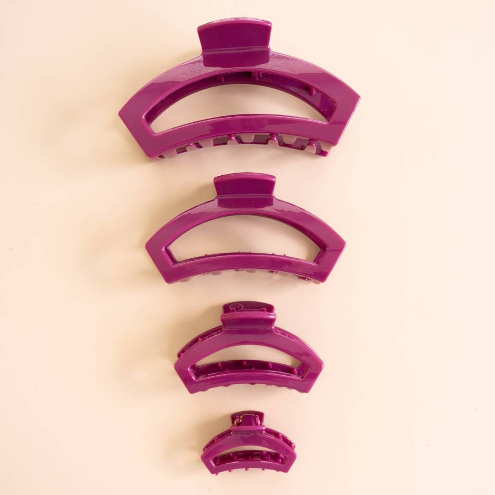 TELETIES - Open Large Hair Clip - Mulberry