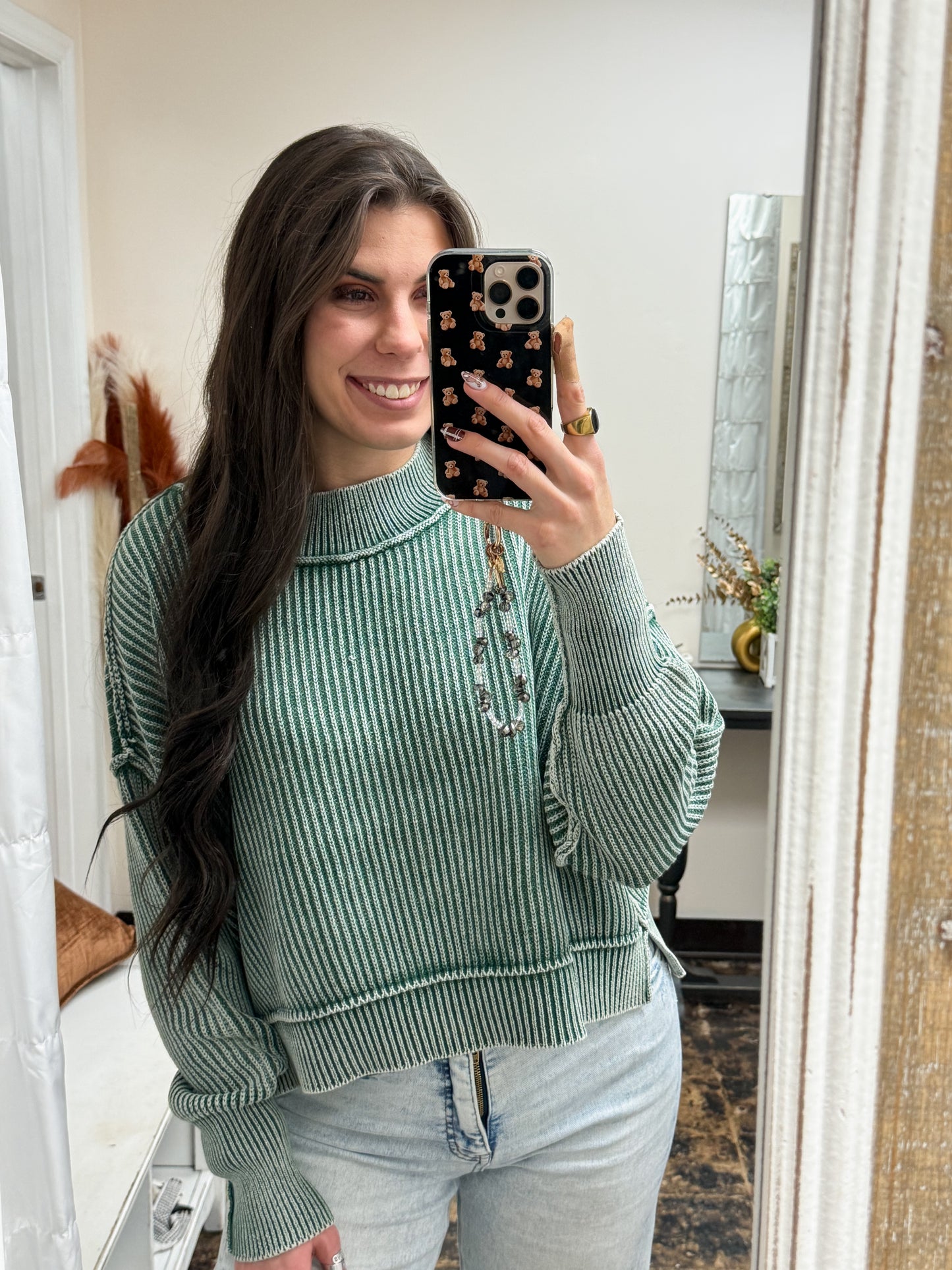 The Jolene Sweater - Dark Green