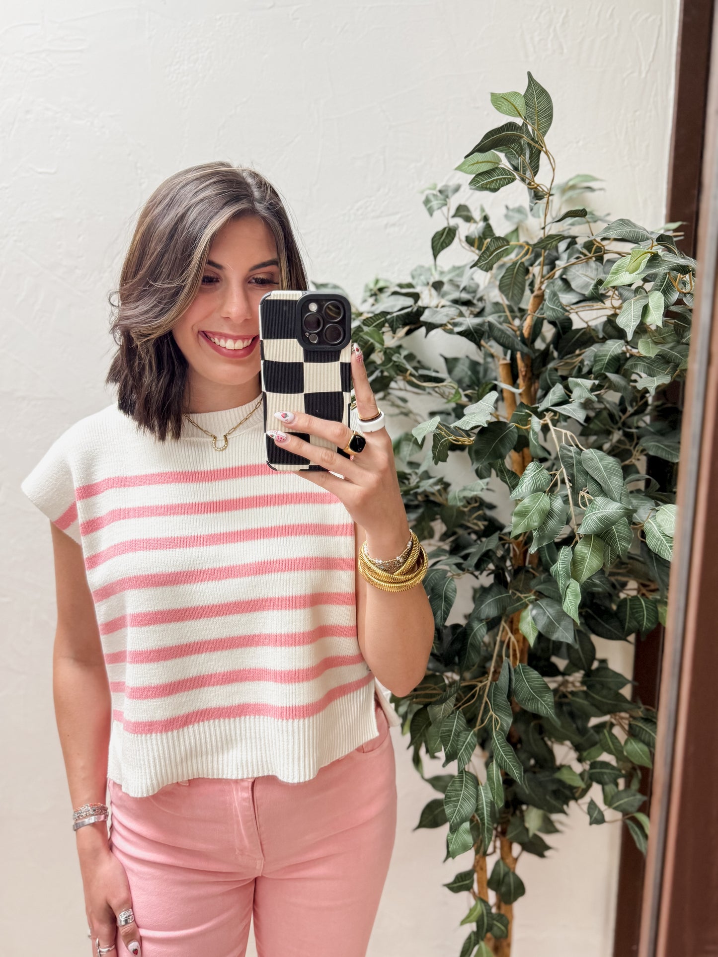 The Jennie Oversized Stripe Sweater - Pink