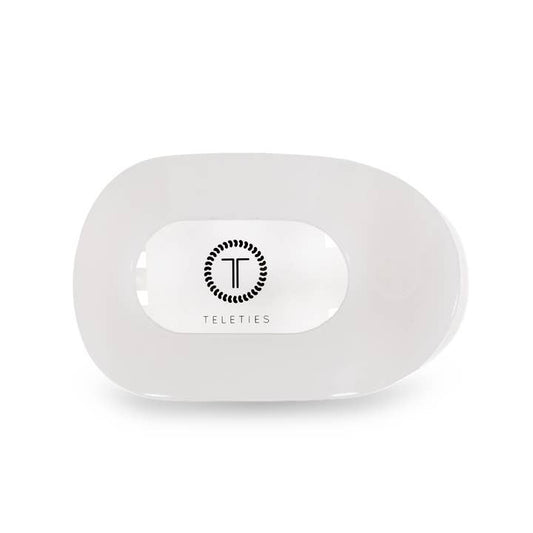 TELETIES - Small Flat Round Clip - Coconut White