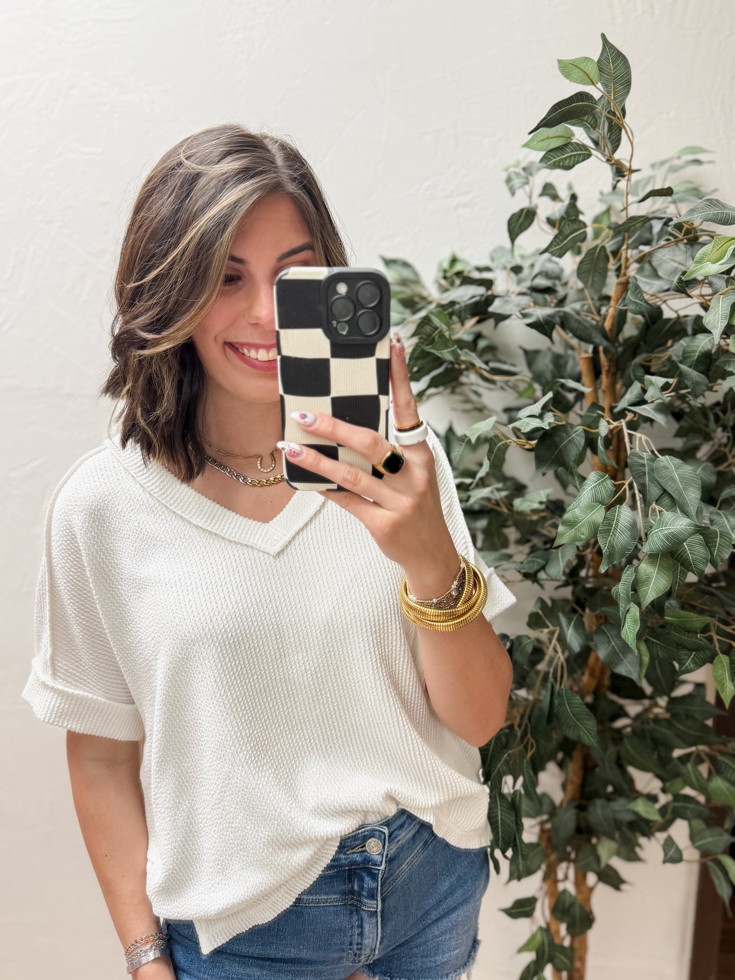 The Roxie Corded Top - White