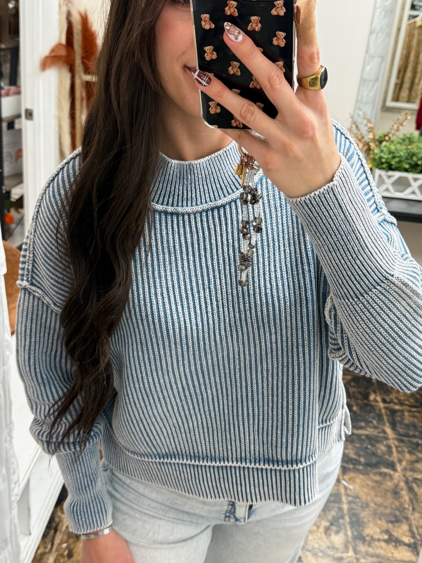 The Jolene Sweater - Dusty Blue