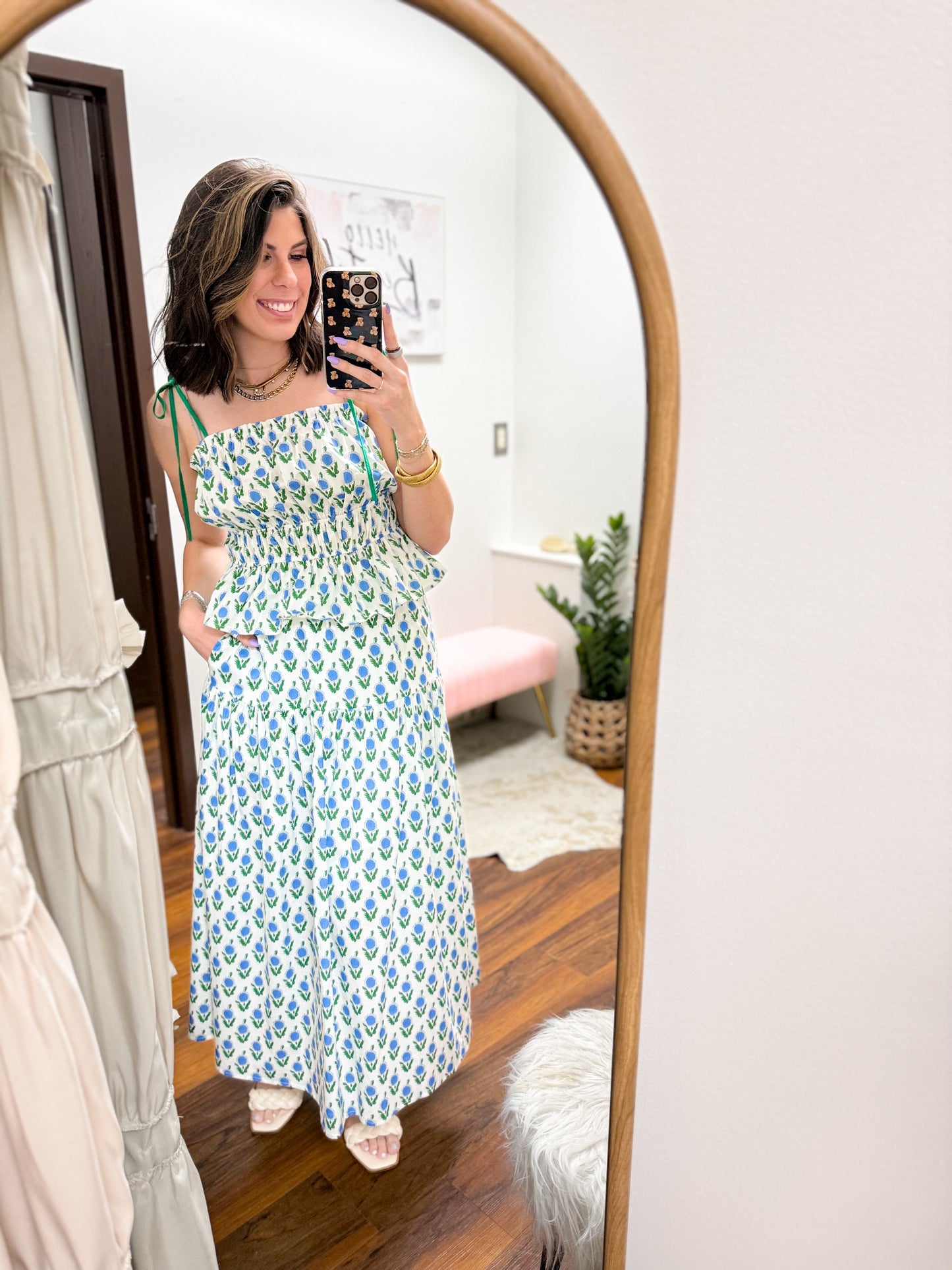 The Paige Skirt - Blue Floral
