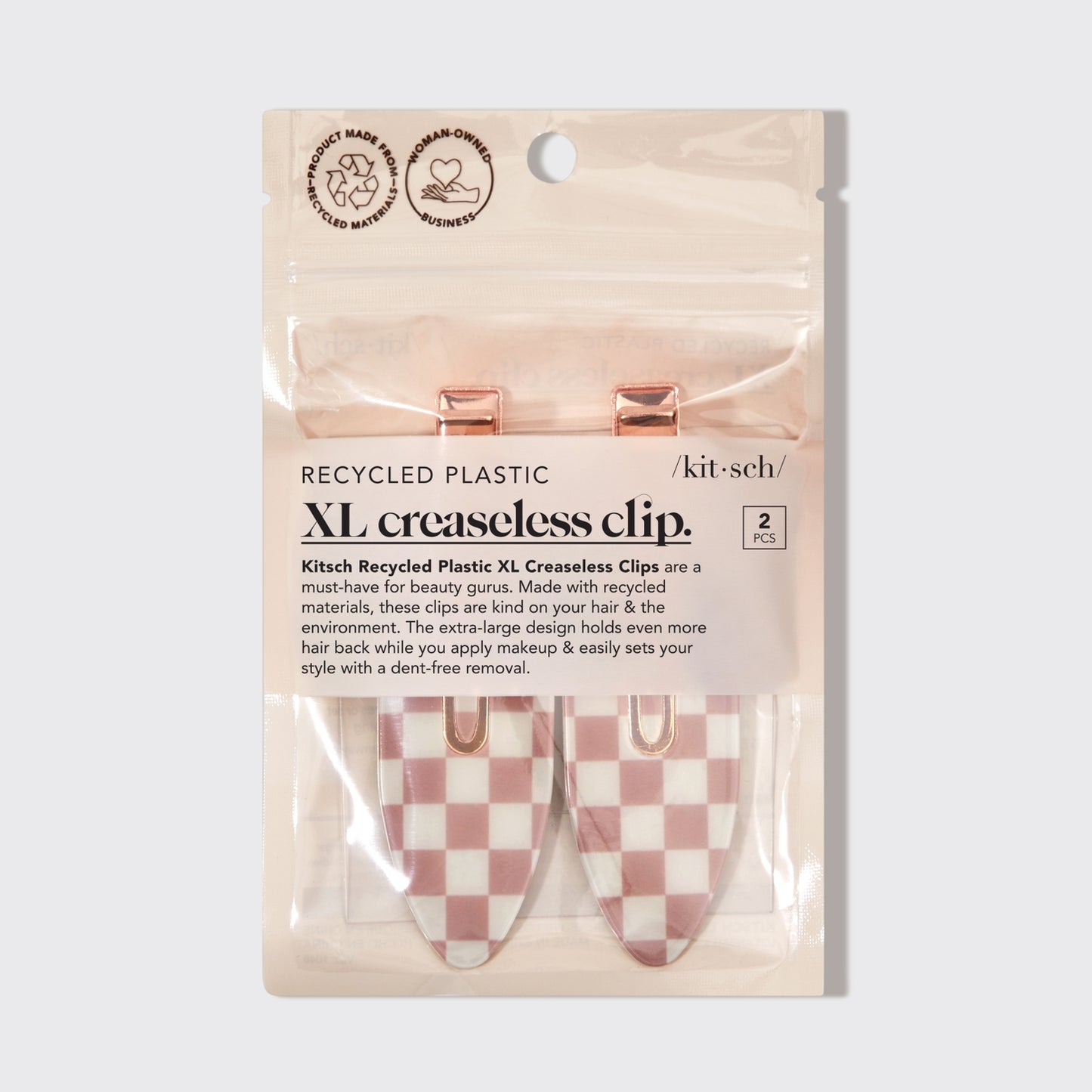 KITSCH - Recycled Plastic XL Creaseless Clips 2pc Set - Terracotta