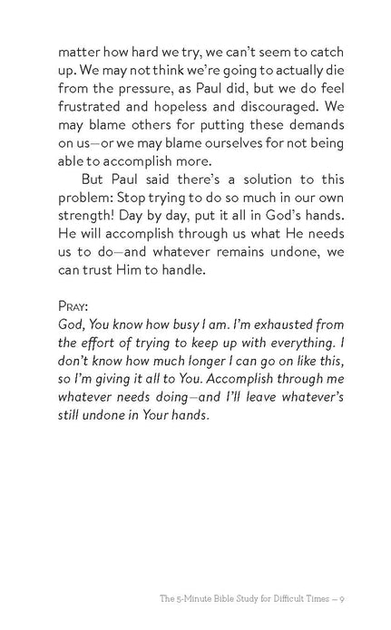 The 5-Minute Bible Study For Difficult Times