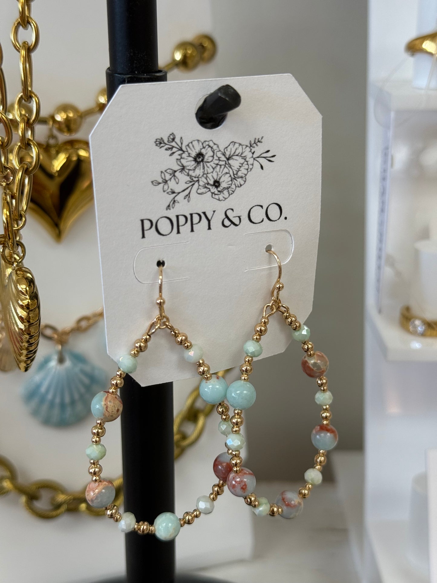 The June Earrings - Aqua