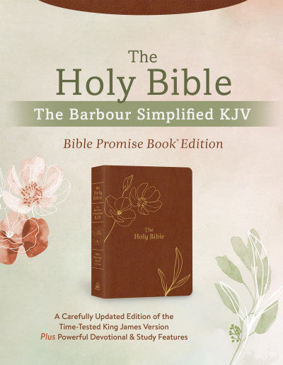The Holy Bible: The Barbour Simplified KJV Bible Promise Book Edition - Chestnut Floral