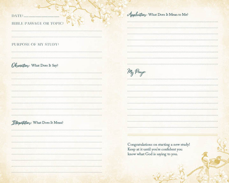 My Bible Study Tracker : Blossoms & Birds