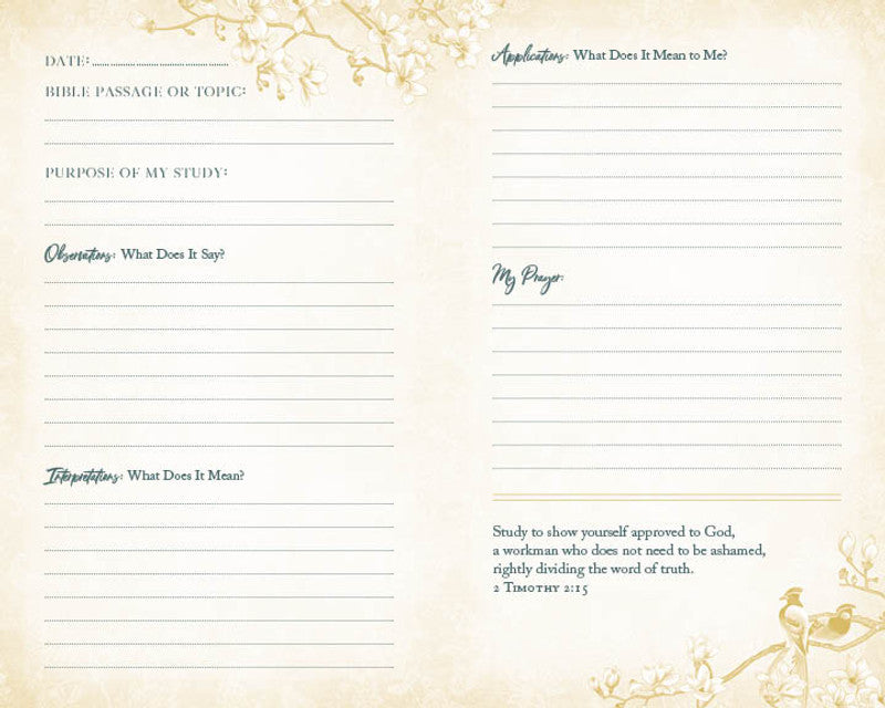 My Bible Study Tracker : Blossoms & Birds