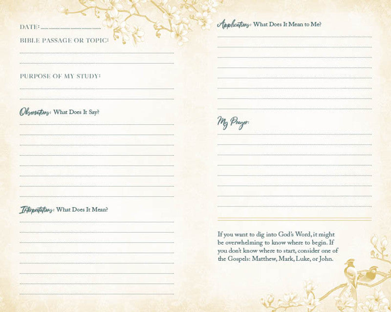 My Bible Study Tracker : Blossoms & Birds