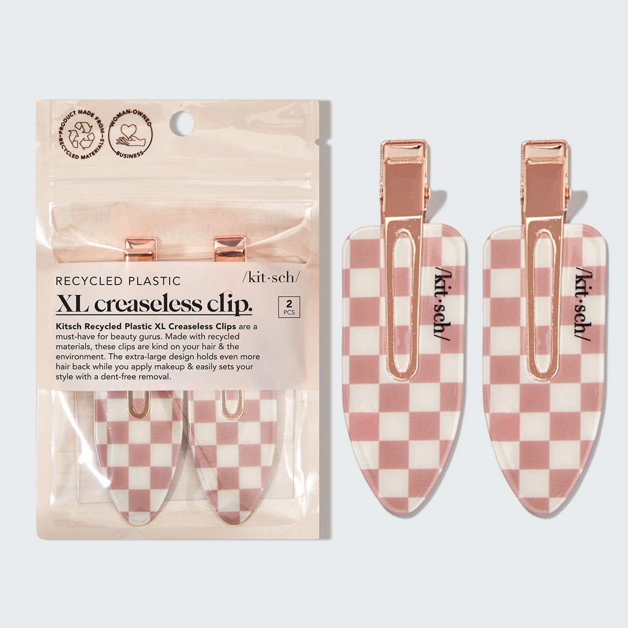 KITSCH - Recycled Plastic XL Creaseless Clips 2pc Set - Terracotta