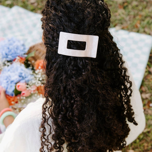 TELETIES - Small Flat Rectangle Hair Clip - Soft Surf