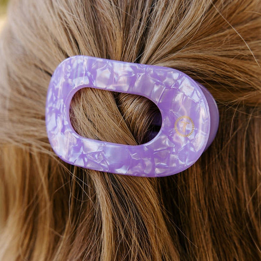 TELETIES - Medium Flat Round Clip - Lavender Mist