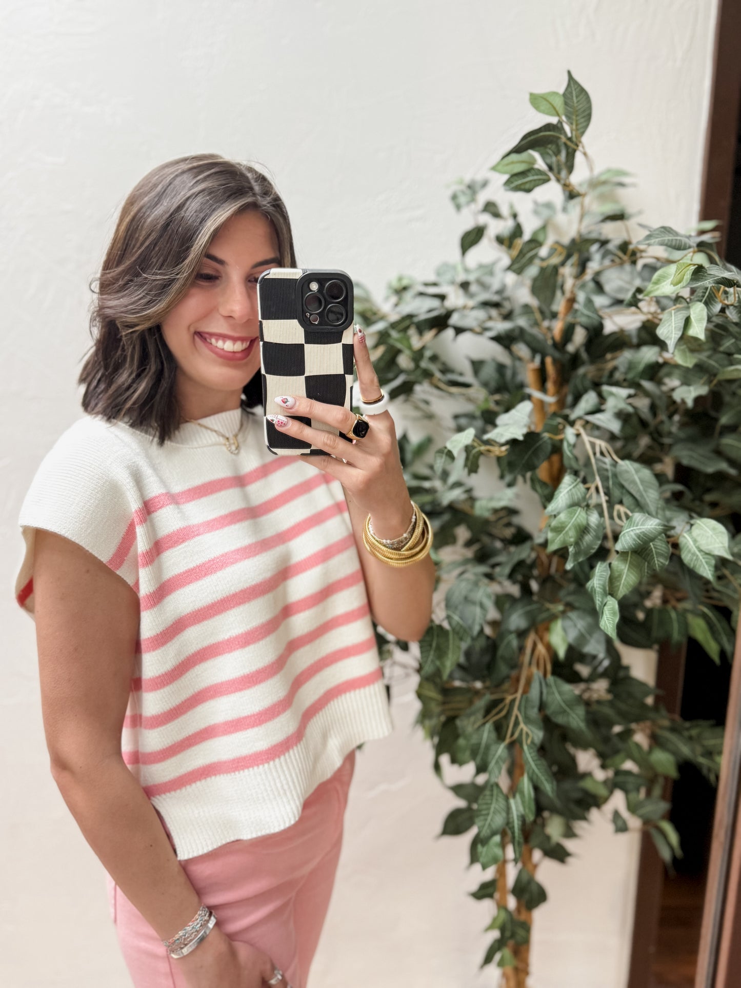 The Jennie Oversized Stripe Sweater - Pink
