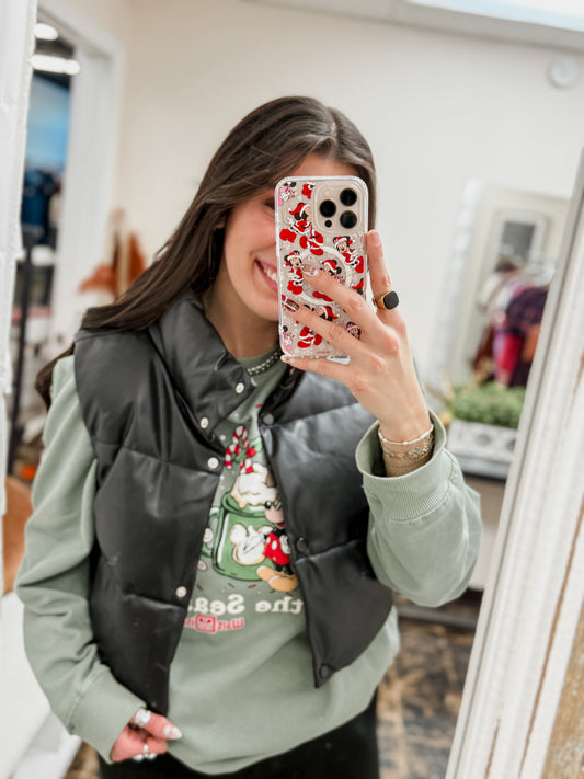 FINAL SALE - Simply Southern - Leather Vest - Black