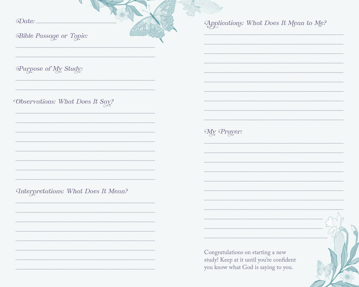 My Bible Study Tracker [Lilac Butterflies]