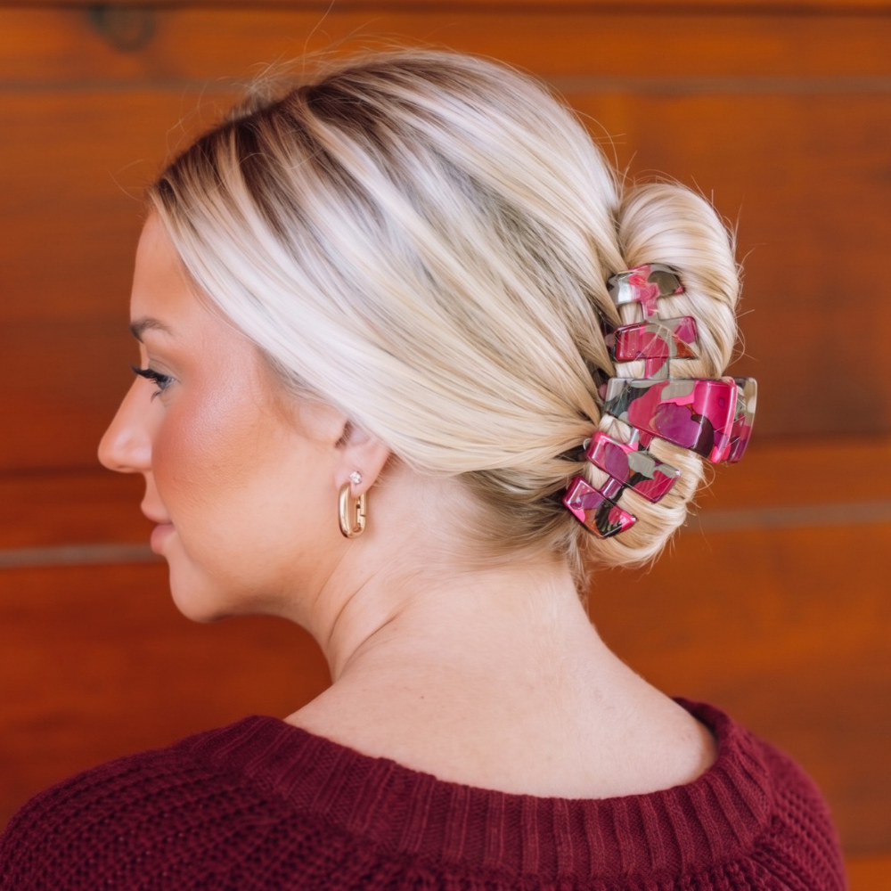 TELETIES - Classic Large Claw Clip - Garden Glam