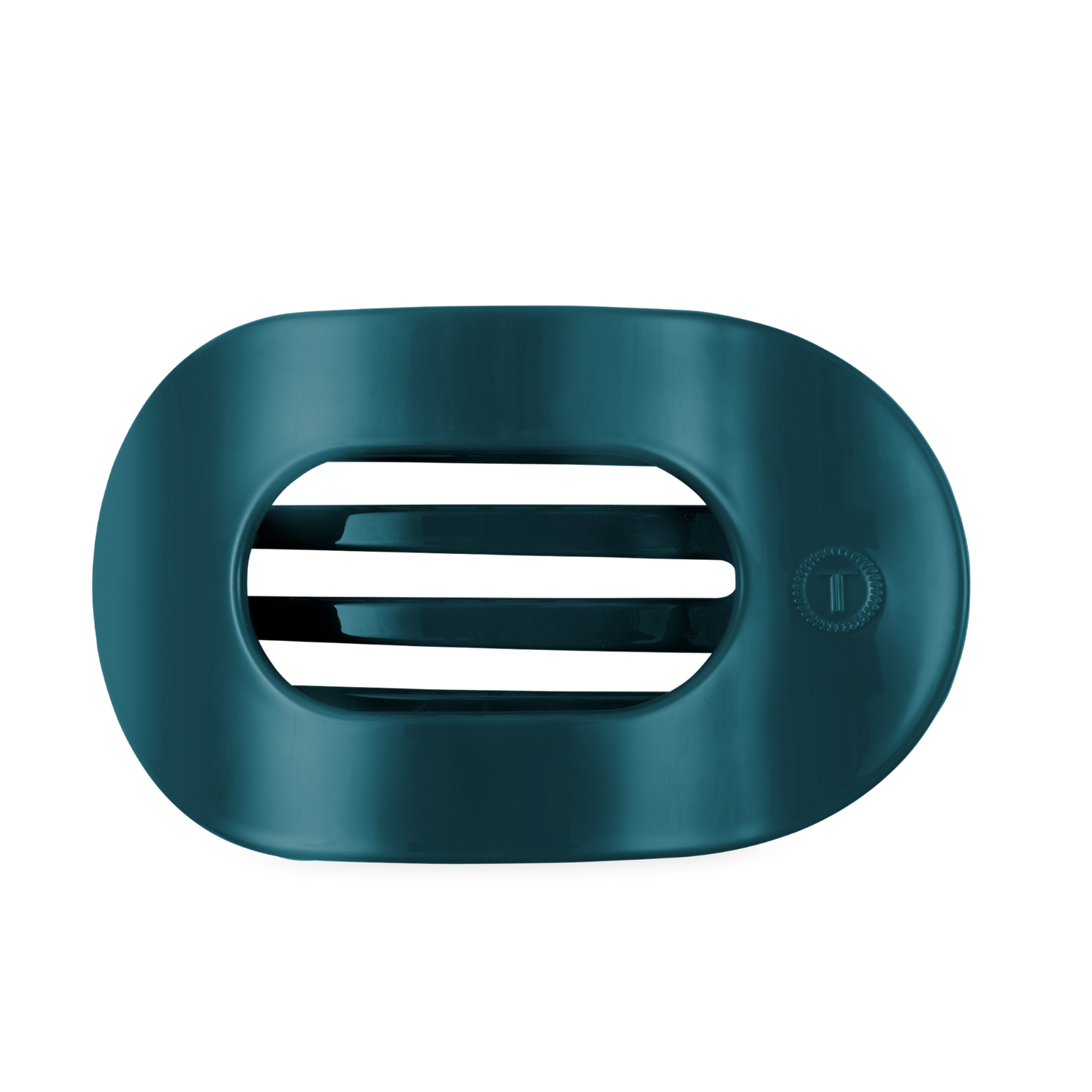 TELETIES - Large Flat Round Hair Clip - Teal With It