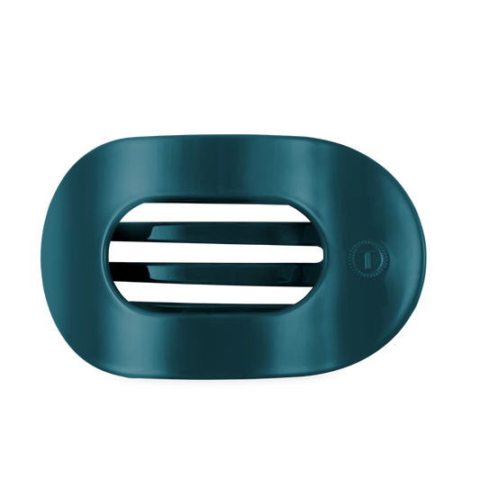 TELETIES - Large Flat Round Hair Clip - Teal With It
